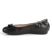 Pin Up Couture OLIVE-08 Flat (Black Faux Leather)
