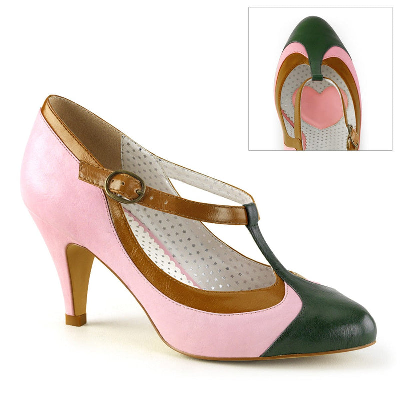 Pin Up Couture PEACH-03 Pump (Baby Pink Multi Faux Leather)