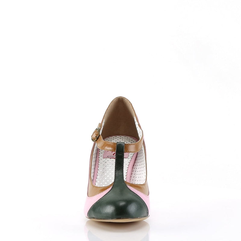 Pin Up Couture PEACH-03 Pump (Baby Pink Multi Faux Leather)