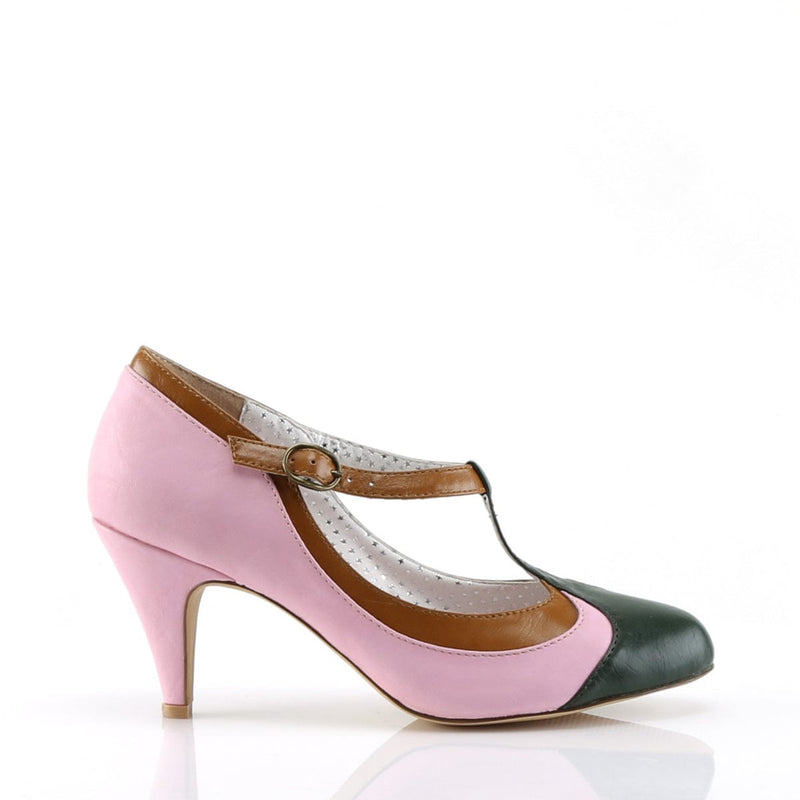 Pin Up Couture PEACH-03 Pump (Baby Pink Multi Faux Leather)