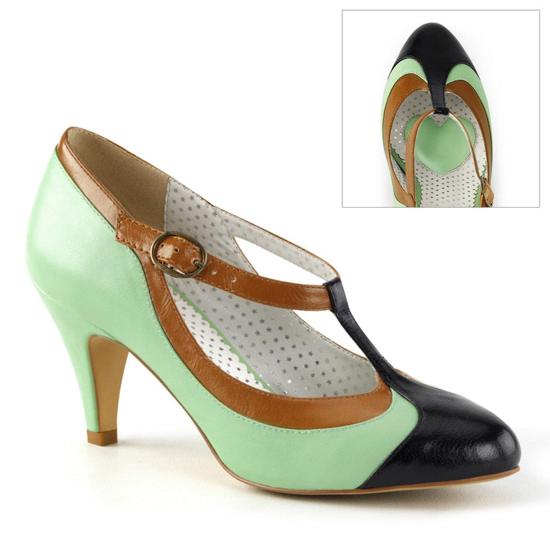 Pin Up Couture PEACH-03 Pump (Mint Multi Faux Leather)