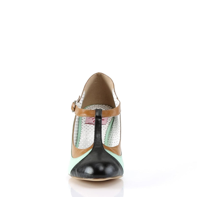Pin Up Couture PEACH-03 Pump (Mint Multi Faux Leather)