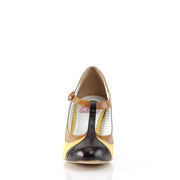 Pin Up Couture PEACH-03 Pump (Yellow Multi Faux Leather)