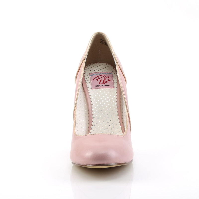 Pin Up Couture SMITTEN-04 Pump (Baby Pink Faux Leather)