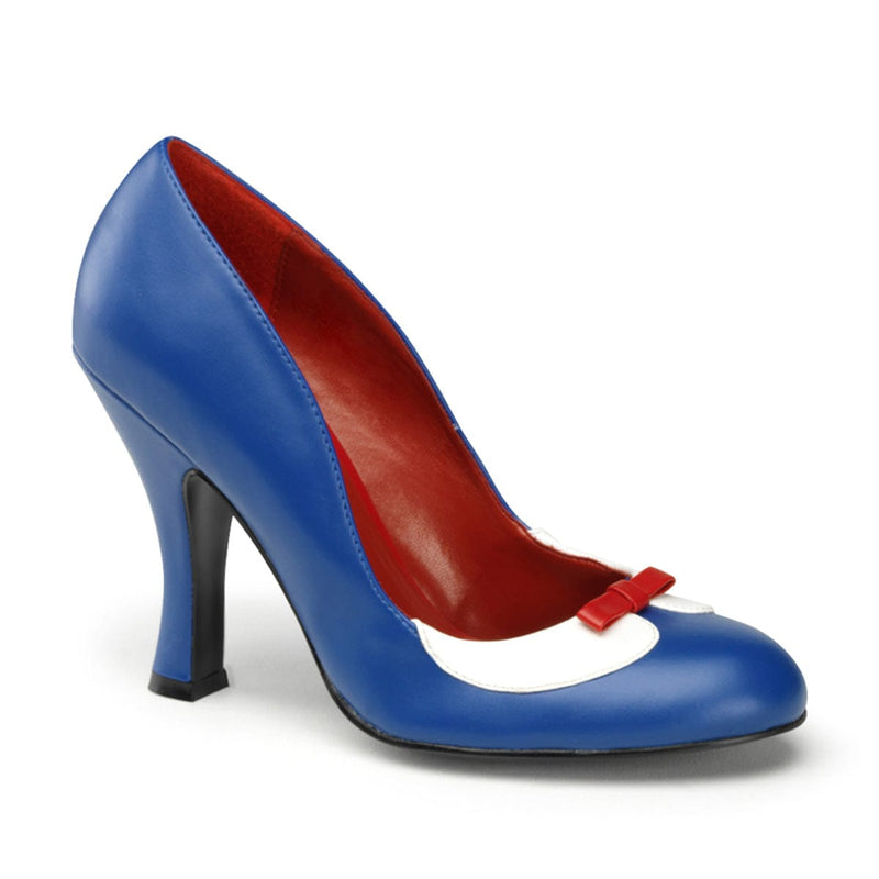 Pin Up Couture SMITTEN-05 Pump (Navy Blue-White Pu)