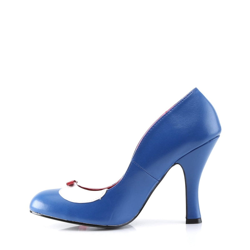Pin Up Couture SMITTEN-05 Pump (Navy Blue-White Pu)