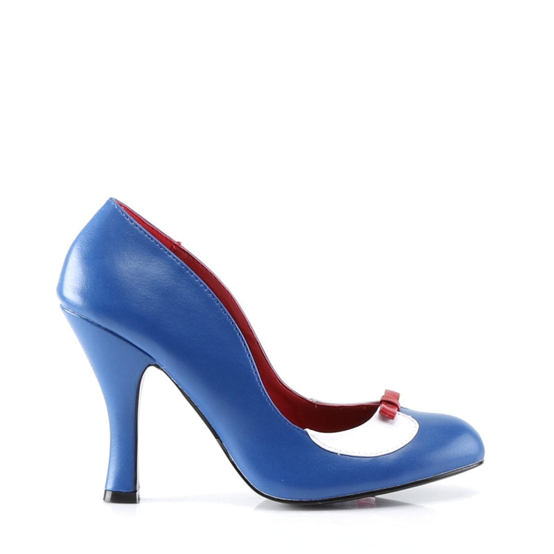 Pin Up Couture SMITTEN-05 Pump (Navy Blue-White Pu)