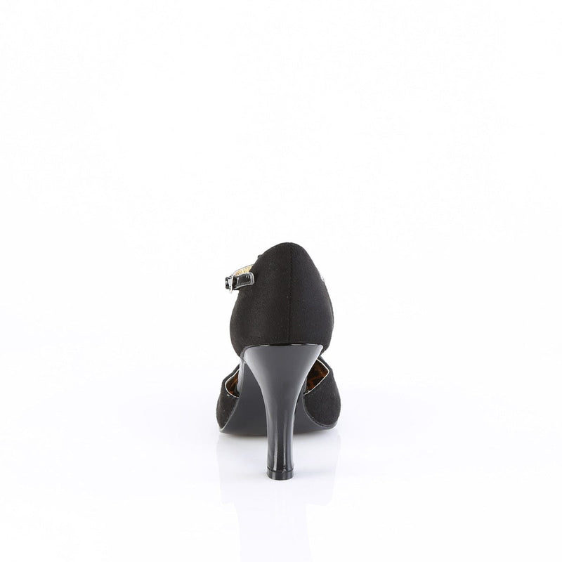 Pin Up Couture SMITTEN-10 Pump (Black Micro Suede-Black Patent)