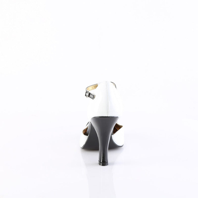 Pin Up Couture SMITTEN-10 Pump (White-Black Patent)