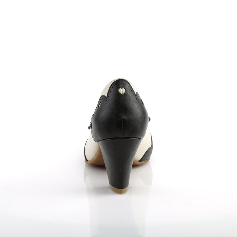 Pin Up Couture WIGGLE-17 Pump (Black-Cream Faux Leather)