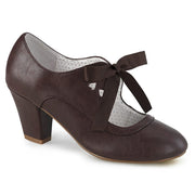 Pin Up Couture WIGGLE-32 Pump (Dark Brown Faux Leather) 5