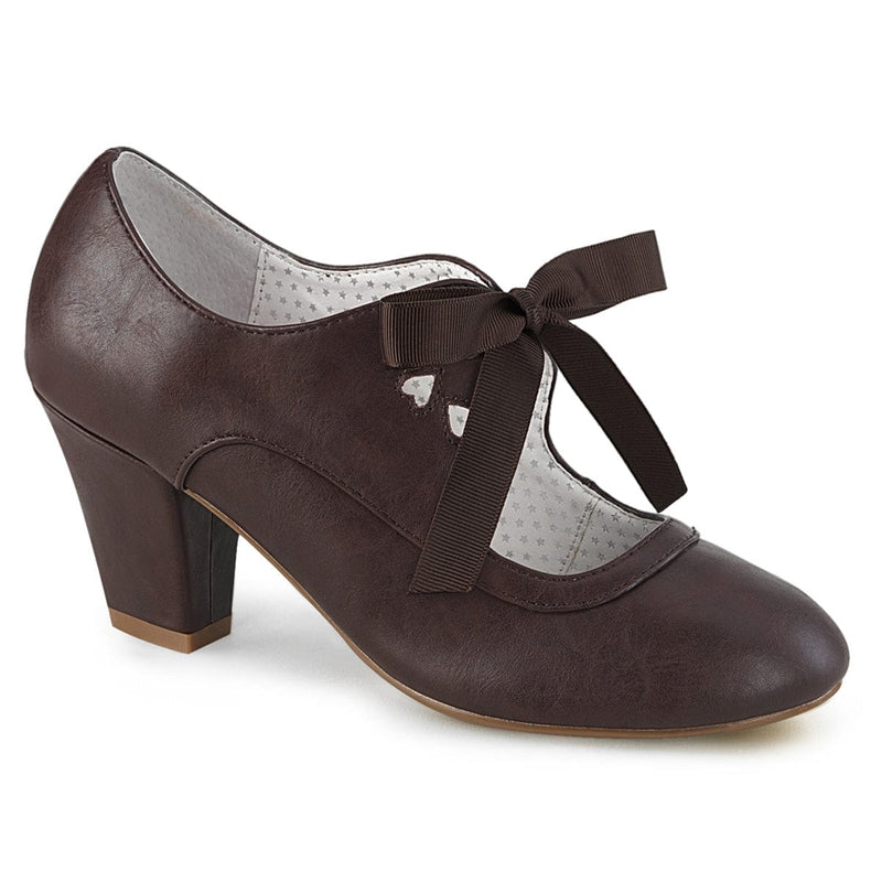 Pin Up Couture WIGGLE-32 Pump (Dark Brown Faux Leather) 5
