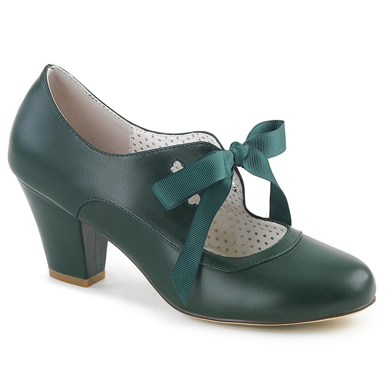 Pin Up Couture WIGGLE-32 Pump (Dark Green Faux Leather) 5