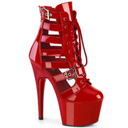 Pleaser ADORE-1013MST Platform Ankle Boot (Red Patent/Red) 5