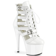 Pleaser ADORE-1013MST Platform Ankle Boot (White Patent/White) 5