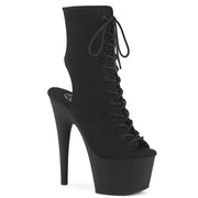 Pleaser ADORE-1016 Platform Ankle Boot (Black Faux Suede/Black Matte)