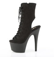Pleaser ADORE-1016 Platform Ankle Boot (Black Faux Suede/Black Matte)
