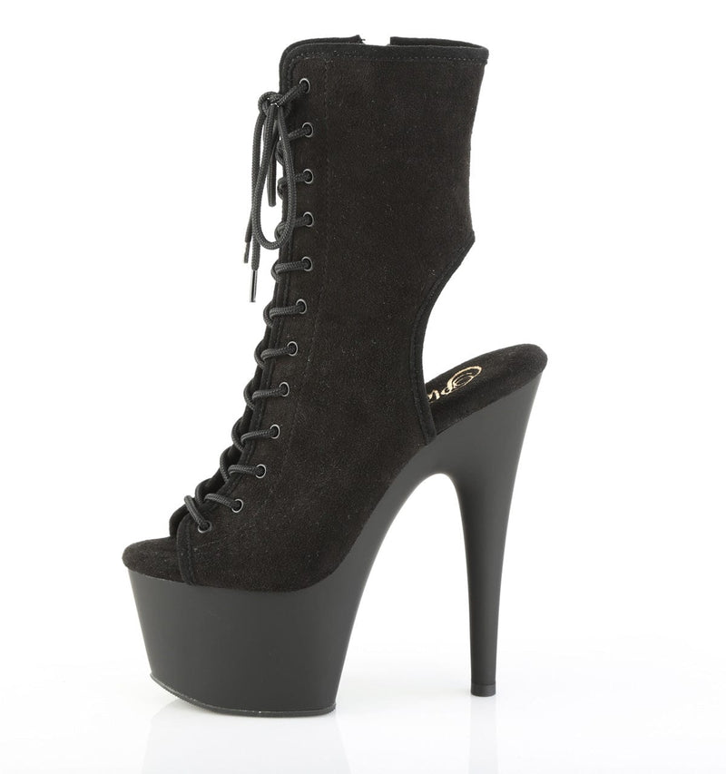 Pleaser ADORE-1016 Platform Ankle Boot (Black Faux Suede/Black Matte)