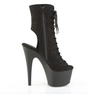 Pleaser ADORE-1016 Platform Ankle Boot (Black Faux Suede/Black Matte)