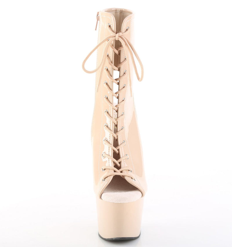 Pleaser ADORE-1016 Platform Ankle Boot (Nude Patent/Nude)
