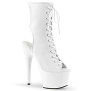 Pleaser ADORE-1016 Platform Ankle Boot (White Faux Leather/White)