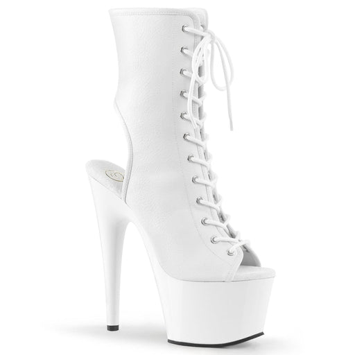 Pleaser ADORE-1016 Platform Ankle Boot (White Faux Leather/White)