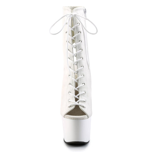 Pleaser ADORE-1016 Platform Ankle Boot (White Faux Leather/White)