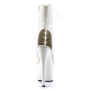 Pleaser ADORE-1016 Platform Ankle Boot (White Faux Leather/White)