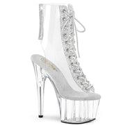 Pleaser ADORE-1016C-2 Platform Ankle Boot (Clear-Rhinestone/Clear)
