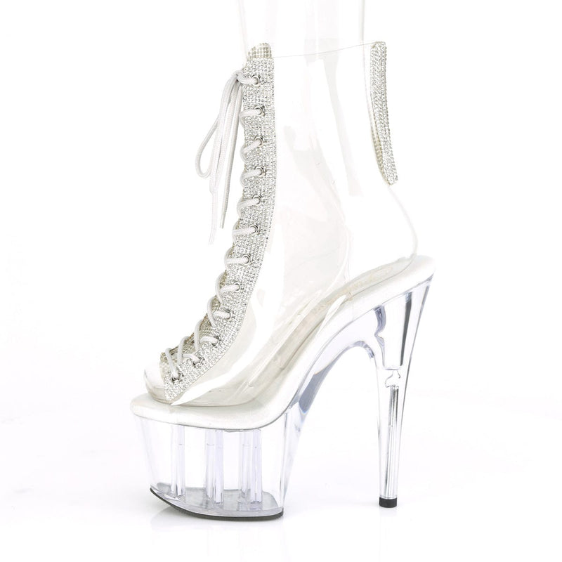 Pleaser ADORE-1016C-2 Platform Ankle Boot (Clear-Rhinestone/Clear)