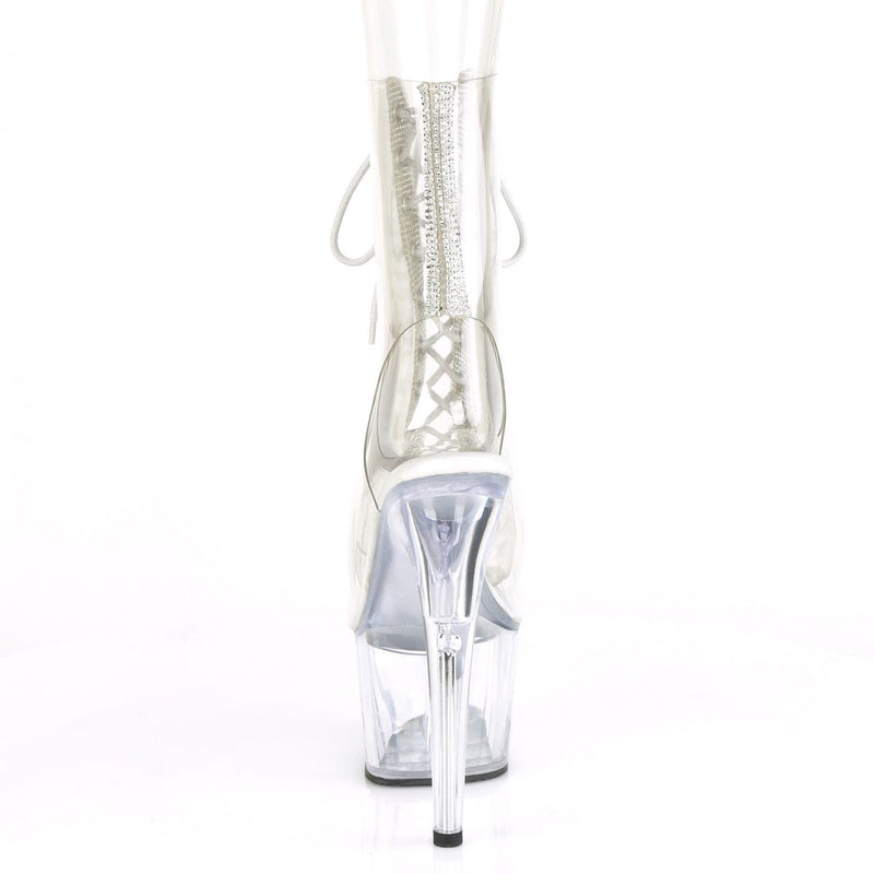 Pleaser ADORE-1016C-2 Platform Ankle Boot (Clear-Rhinestone/Clear)