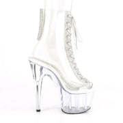 Pleaser ADORE-1016C-2 Platform Ankle Boot (Clear-Rhinestone/Clear)