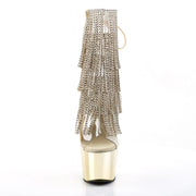Pleaser ADORE-1017RSF Platform Ankle Boot (Clear-Gold/Gold Chrome)