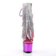 Pleaser ADORE-1017RSF Platform Ankle Boot (Clear-Multi/Fuchsia Chrome)