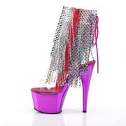 Pleaser ADORE-1017RSF Platform Ankle Boot (Clear-Multi/Fuchsia Chrome)