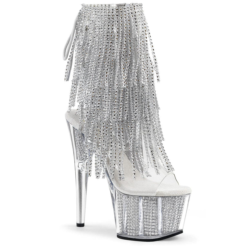 Pleaser ADORE-1017SRS Platform Ankle Boot (Clear-Silver Rhinestone/Silver SRhinestone) 5