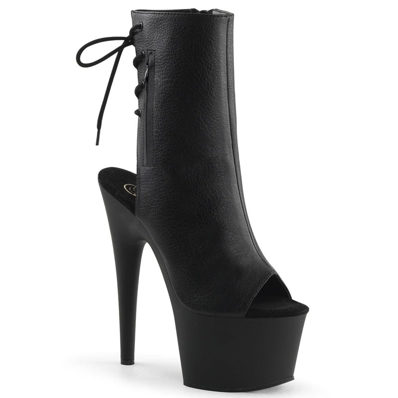 Pleaser ADORE-1018 Platform Ankle Boot (Black Faux Leather/Black Matte) 5