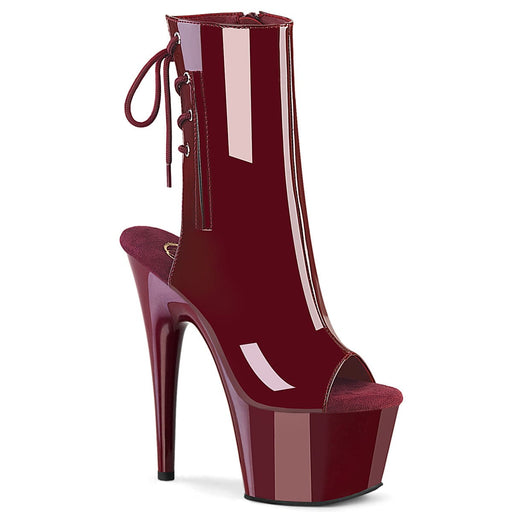 Pleaser ADORE-1018 Platform Ankle Boot (Burgundy Patent/Burgundy)