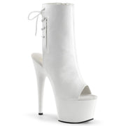 Pleaser ADORE-1018 Platform Ankle Boot (White Faux Leather/White)