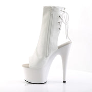 Pleaser ADORE-1018 Platform Ankle Boot (White Faux Leather/White)