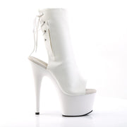 Pleaser ADORE-1018 Platform Ankle Boot (White Faux Leather/White)