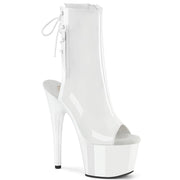ADORE-1018 Platform Ankle Boot (White Patent/White)