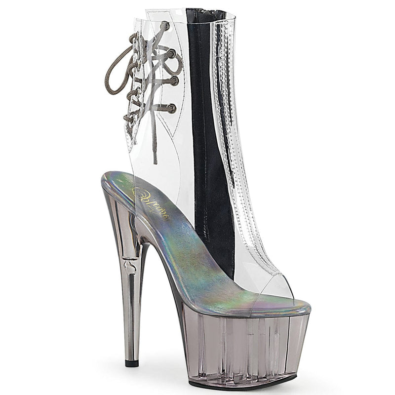 Pleaser ADORE-1018CT Platform Ankle Boot (Clear/Smoke Tinted)