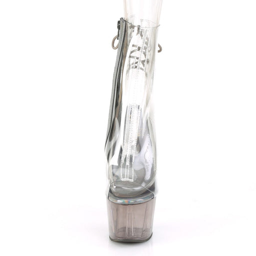 Pleaser ADORE-1018CT Platform Ankle Boot (Clear/Smoke Tinted)