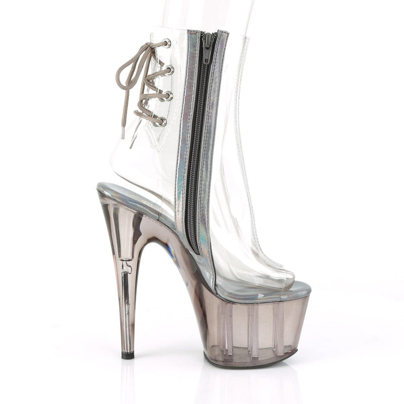 Pleaser ADORE-1018CT Platform Ankle Boot (Clear/Smoke Tinted)