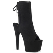 Pleaser ADORE-1018FS Platform Ankle Boot (Black Faux Suede/Black Suede)