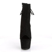 Pleaser ADORE-1018FS Platform Ankle Boot (Black Faux Suede/Black Suede)