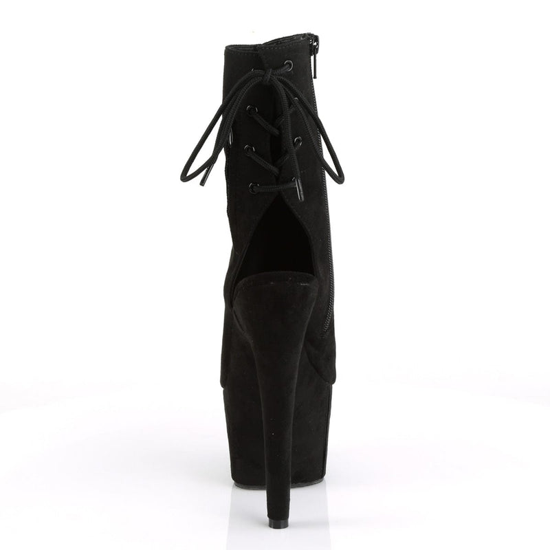 Pleaser ADORE-1018FS Platform Ankle Boot (Black Faux Suede/Black Suede)