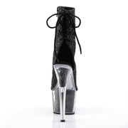Pleaser ADORE-1018G Platform Ankle Boot (Black Glitter/Black Glitter)