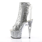 Pleaser ADORE-1018G Platform Ankle Boot (Silver Glitter/Silver Glitter)